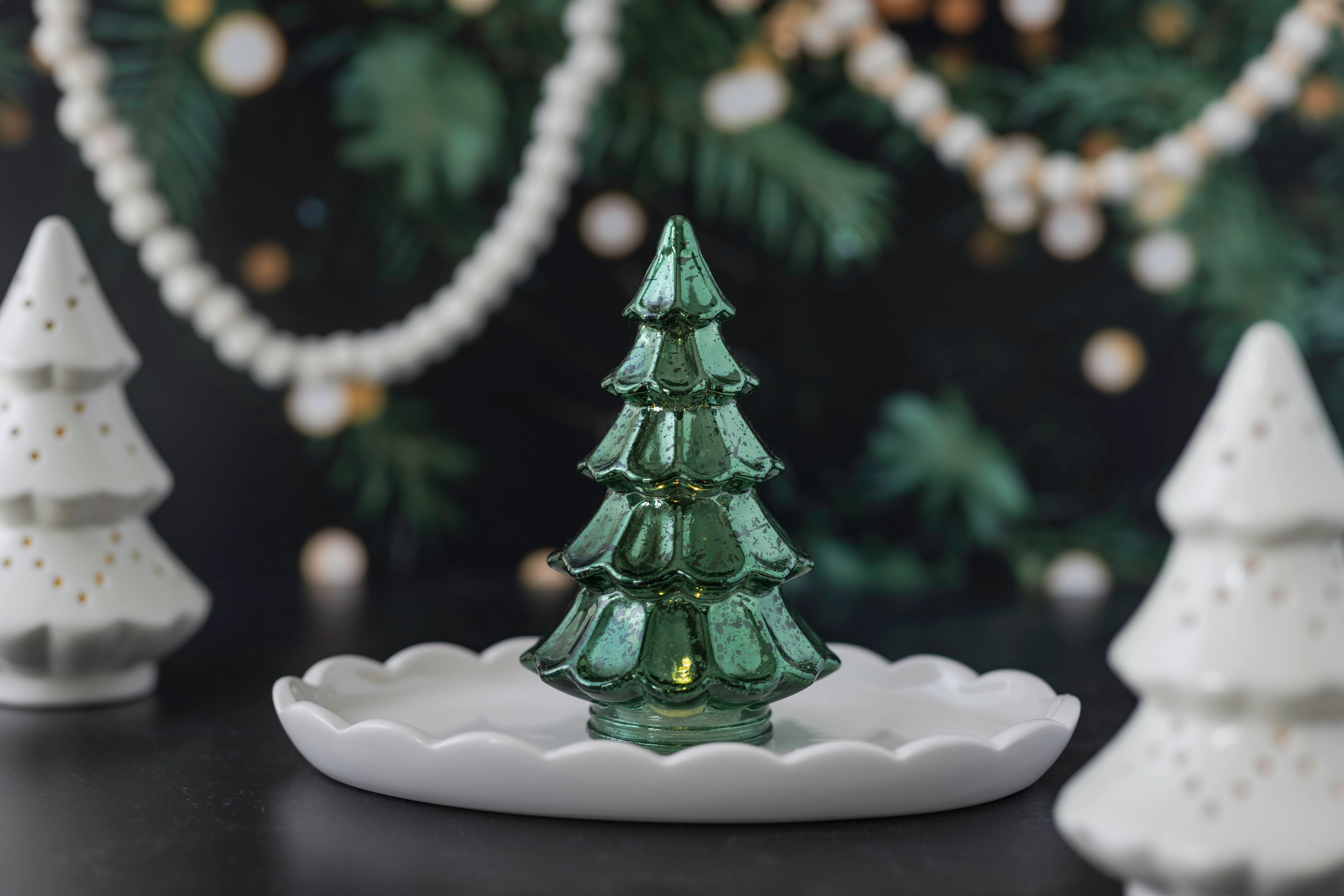 Vintage ceramic Christmas tree on display